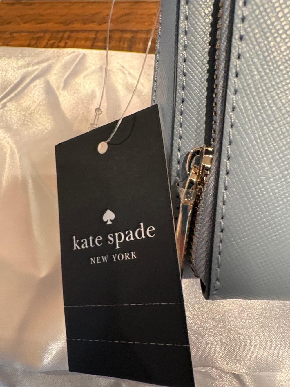 kate spade NWT Stacie Dual Zip Saffiano Leather in Muted Blue MSRP $279 - Picture 3 of 11